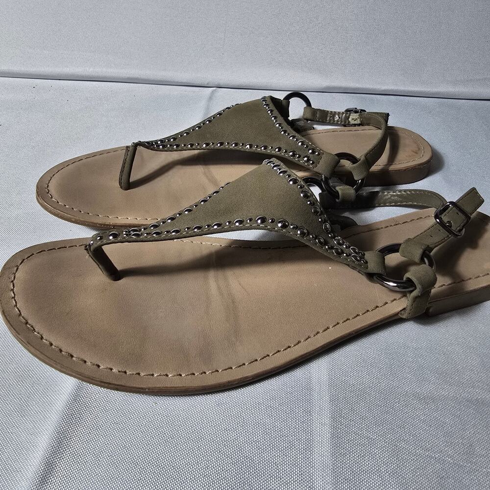 Simply Vera Wang Studded Brown Thong Sandal Womens Size 9 - Picture 3 of 7